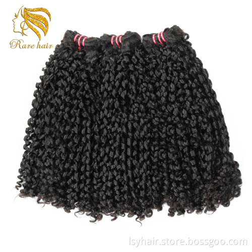 Super Double Drawn Pissy Curl Virgin Raw Virgin Hair Grade 11A, Flexi Pixie Curl Funmi Curl Hair Human Hair Weave